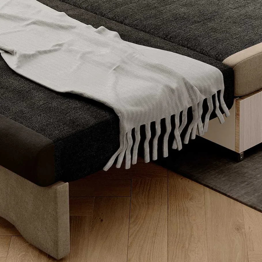 New Wohnen Schlafcouch in Beige und Dunkelbraun - Calming
