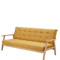 Outlet Wohnen Schlafcouch in Gelb & Eukalyptus Natur - Emkola