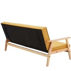 Outlet Wohnen Schlafcouch in Gelb & Eukalyptus Natur - Emkola