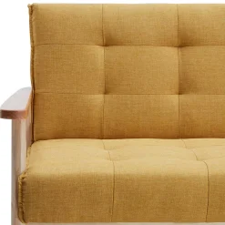 Outlet Wohnen Schlafcouch in Gelb & Eukalyptus Natur - Emkola