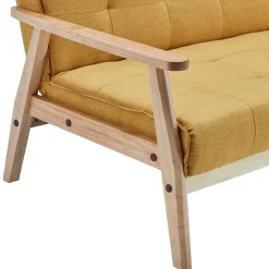 Outlet Wohnen Schlafcouch in Gelb & Eukalyptus Natur - Emkola