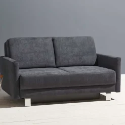 Online Wohnen Schlafcouch mit Bettkasten in Blaugrau - Casmas