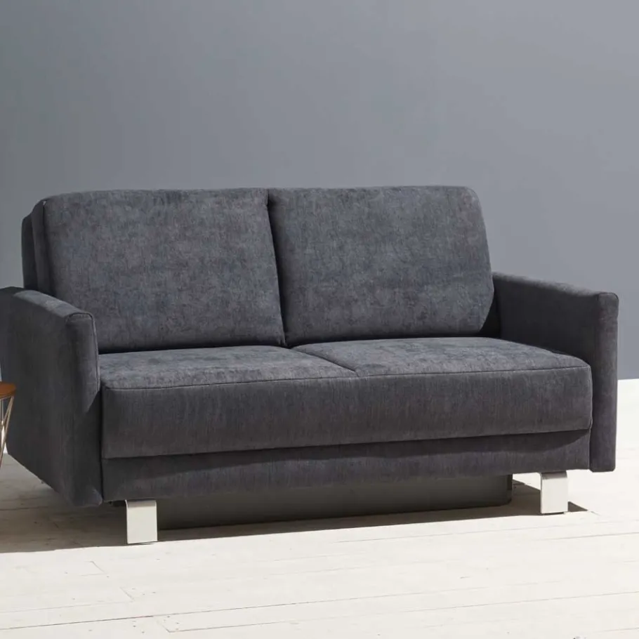 Online Wohnen Schlafcouch mit Bettkasten in Blaugrau - Casmas