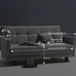 Outlet Wohnen Schlafsofa mit abklappbaren Arnlehnen - Madley