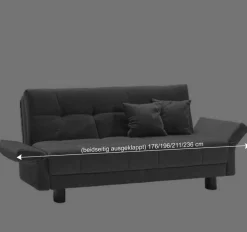 Outlet Wohnen Schlafsofa mit abklappbaren Arnlehnen - Madley