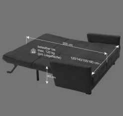 Outlet Wohnen Schlafsofa mit abklappbaren Arnlehnen - Madley