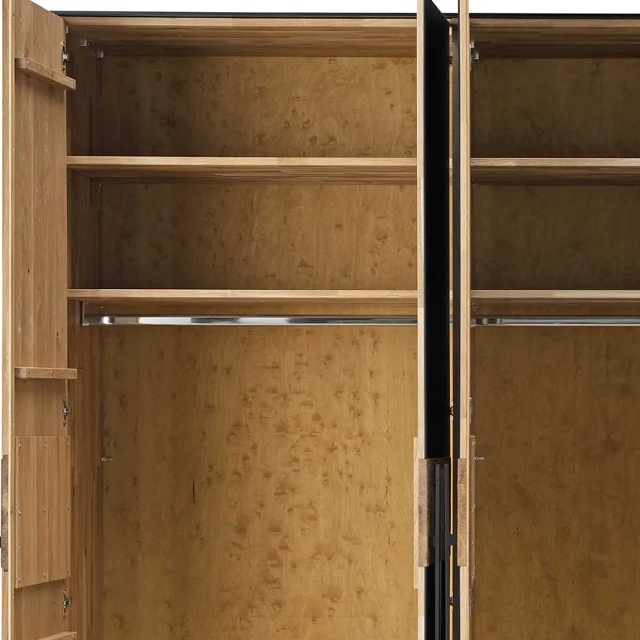 Wohnen Schlafzimmer aus Wildeiche & Metall - Claas (vierteilig)