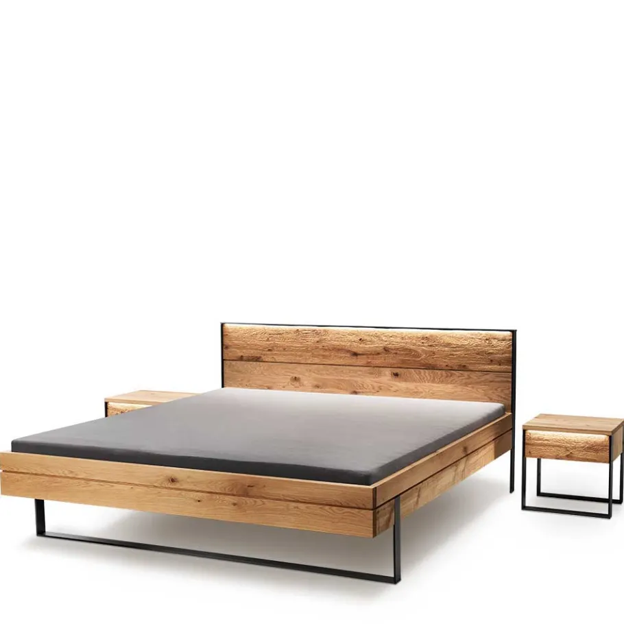 Wohnen Schlafzimmer aus Wildeiche & Metall - Claas (vierteilig)
