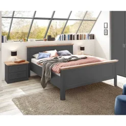 Hot Wohnen Schlafzimmer Bettanlage und Schrank Set - Zenuvra (vierteilig)