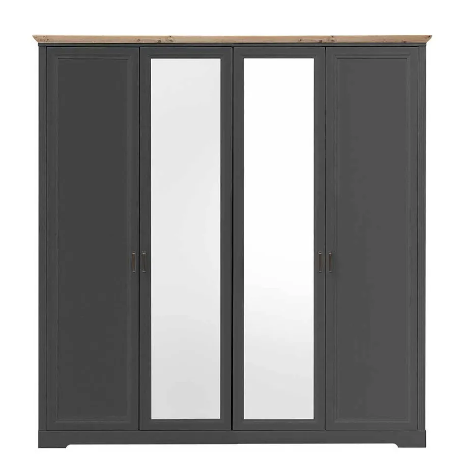 Hot Wohnen Schlafzimmer Bettanlage und Schrank Set - Zenuvra (vierteilig)