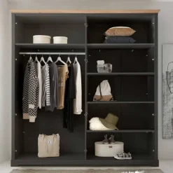 Hot Wohnen Schlafzimmer Bettanlage und Schrank Set - Zenuvra (vierteilig)