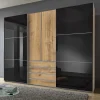 Sale Wohnen Schlafzimmer Kleiderschrank in Dunkelgrau Glas - Hectos