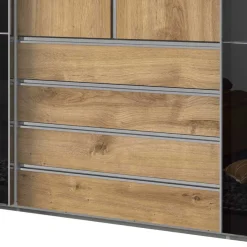 Sale Wohnen Schlafzimmer Kleiderschrank in Dunkelgrau Glas - Hectos