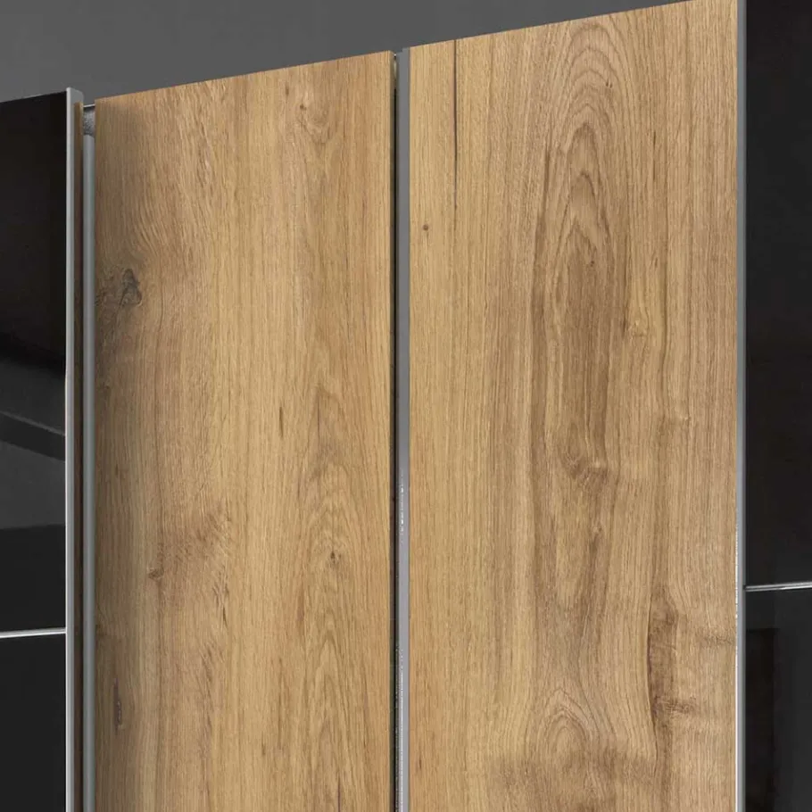 Sale Wohnen Schlafzimmer Kleiderschrank in Dunkelgrau Glas - Hectos