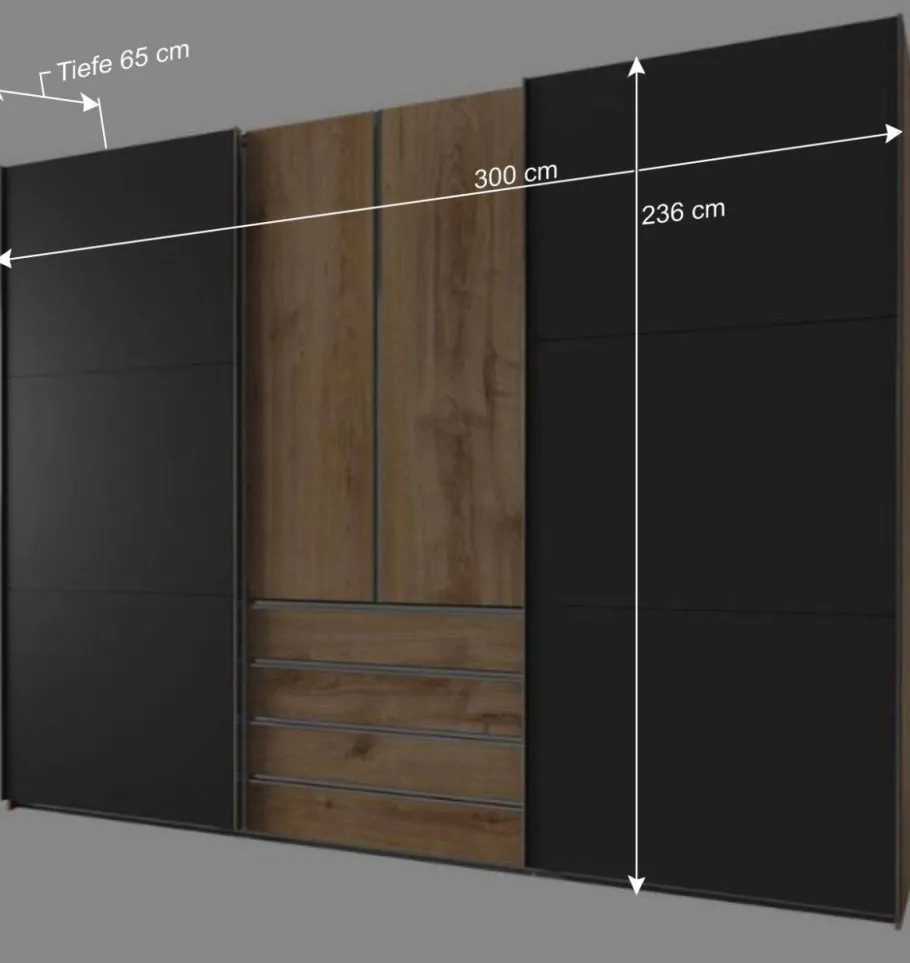 Sale Wohnen Schlafzimmer Kleiderschrank in Dunkelgrau Glas - Hectos