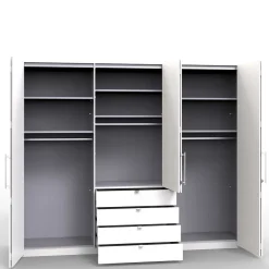 New Wohnen Schlafzimmer Kleiderschrank mit Spiegel Falttür - Rativian