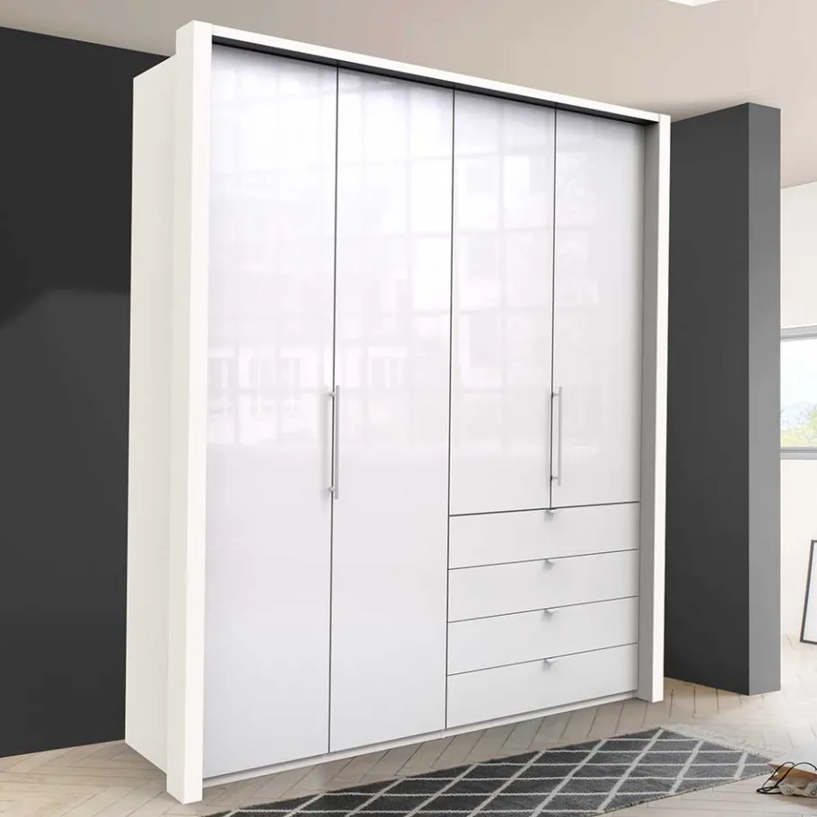 Sale Wohnen Schlafzimmer Kombi-Kleiderschrank in Weiß - Dolienca