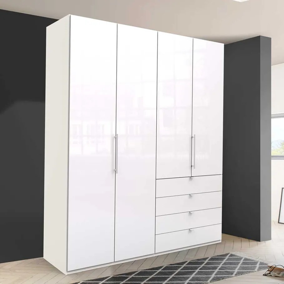 Sale Wohnen Schlafzimmer Kombi-Kleiderschrank in Weiß - Dolienca