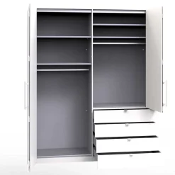 Sale Wohnen Schlafzimmer Kombi-Kleiderschrank in Weiß - Dolienca