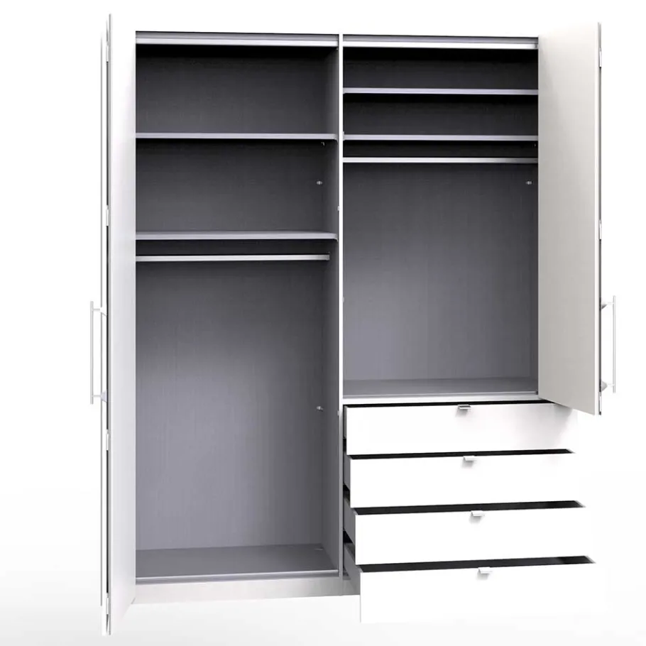 Sale Wohnen Schlafzimmer Kombi-Kleiderschrank in Weiß - Dolienca