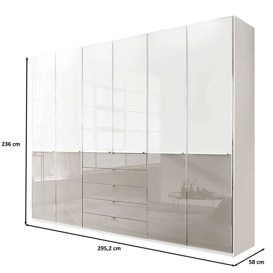 Hot Wohnen Schlafzimmer Kombi-Kleiderschrank 6-türig - Pascan