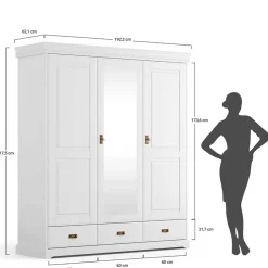 New Wohnen Schlafzimmer Kombischrank in Weiß - Presto