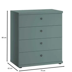 Clearance Wohnen Schlafzimmer Kommode in Graugrün - Rajavo