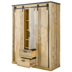 Hot Wohnen Schlafzimmer mit 140x200 Bett - Naiavio I (vierteilig)