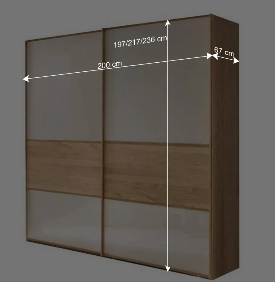 Online Wohnen Schlafzimmer Schwebetürenschrank 2-türig - Emdsiva