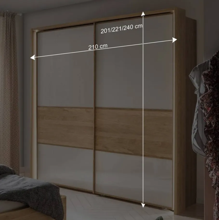 Online Wohnen Schlafzimmer Schwebetürenschrank 2-türig - Emdsiva
