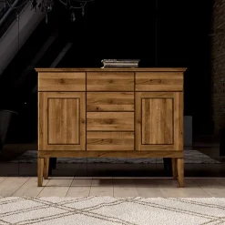 Outlet Wohnen Schlafzimmer Sideboard Masdamos aus Wildeiche Massivholz