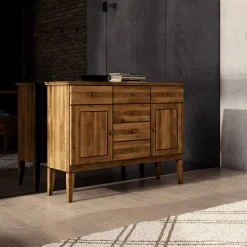 Outlet Wohnen Schlafzimmer Sideboard Masdamos aus Wildeiche Massivholz