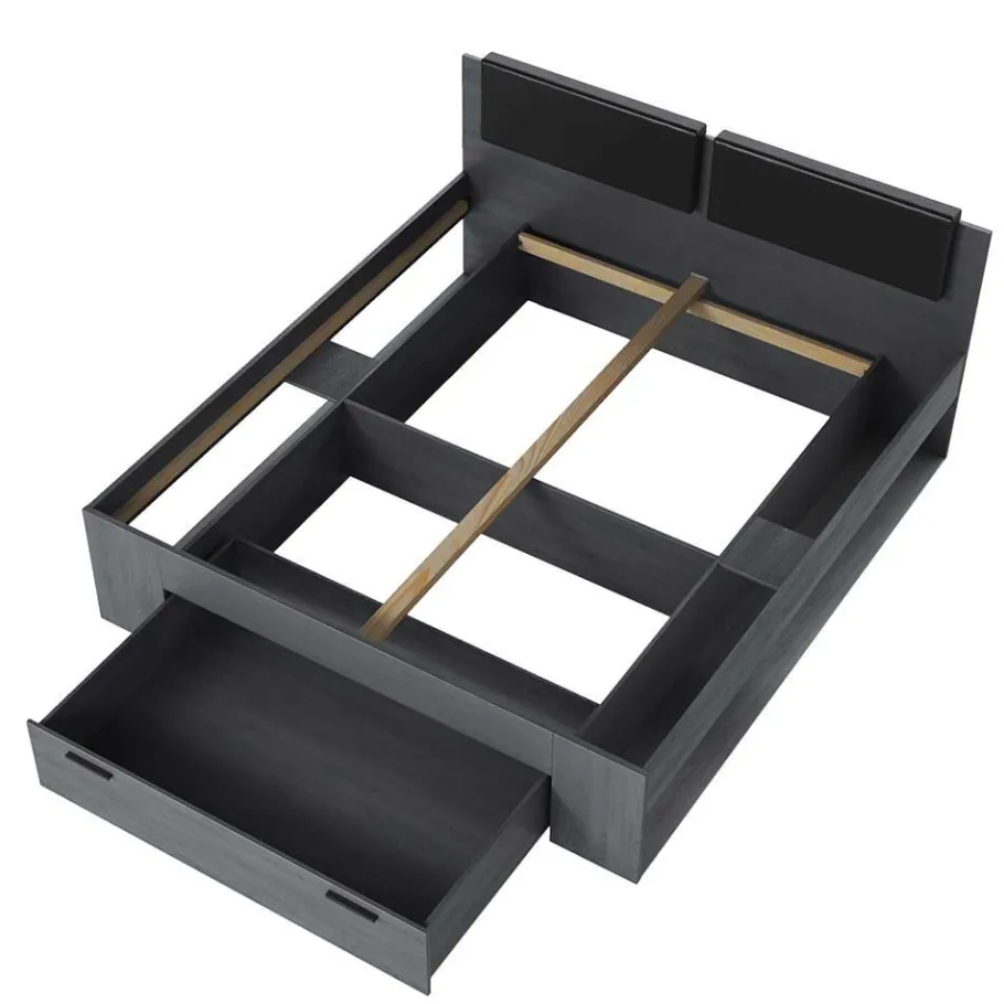Outlet Wohnen Schlafzimmereinrichtung in Eiche Grau - Carika (vierteilig)