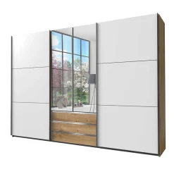 Clearance Wohnen Schlafzimmerkleiderschrank 4-türig & 3 Schubladen - Stufania