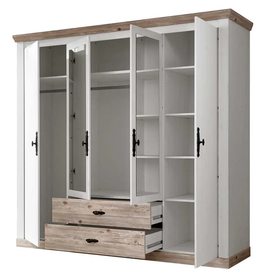 Outlet Wohnen Schlafzimmermöbel mit Bett 140x200 - Nedita (vierteilig)