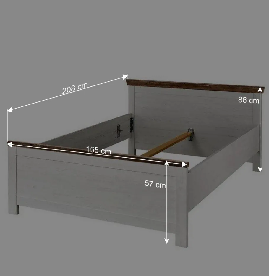 Outlet Wohnen Schlafzimmermöbel mit Bett 140x200 - Nedita (vierteilig)