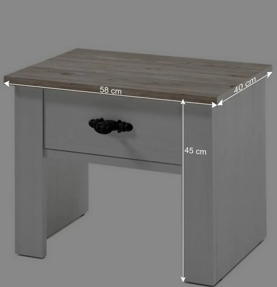 Outlet Wohnen Schlafzimmermöbel mit Bett 140x200 - Nedita (vierteilig)