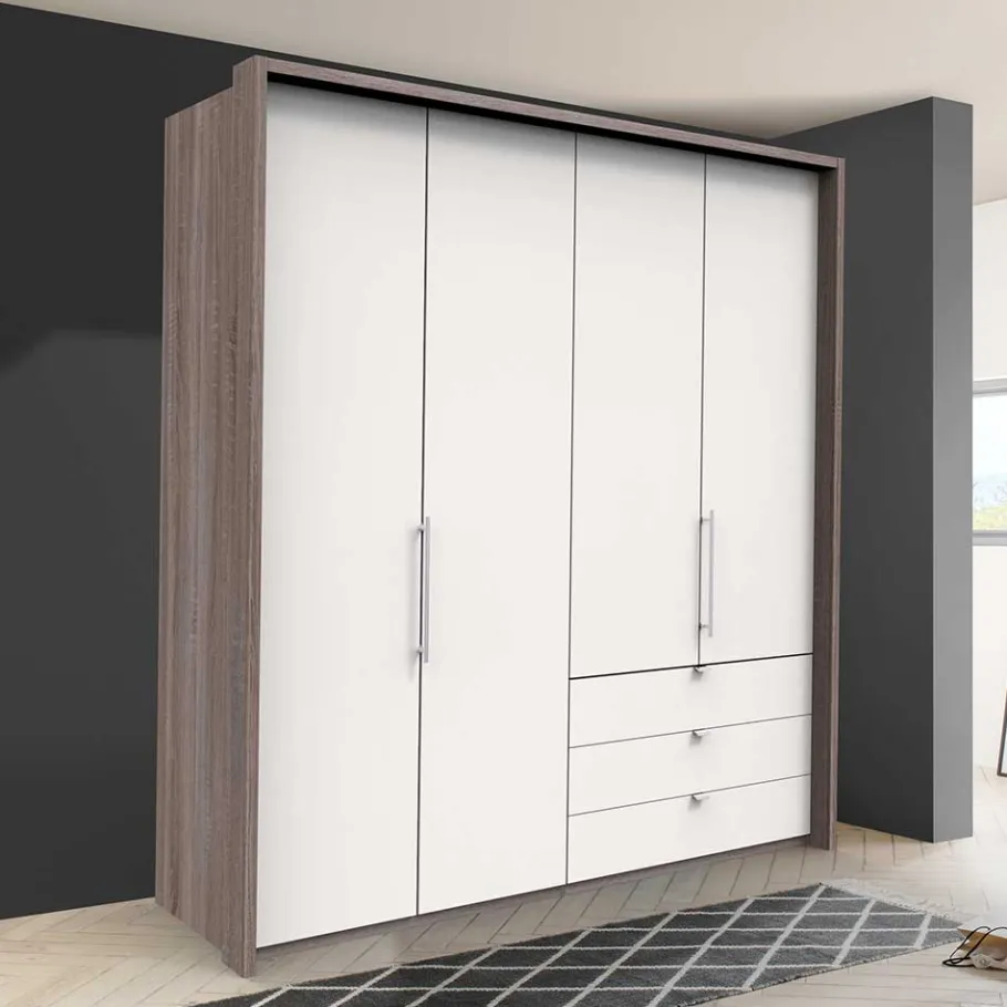Wohnen Schlafzimmerschrank 2m mit 3 Schubladen - Tivierto