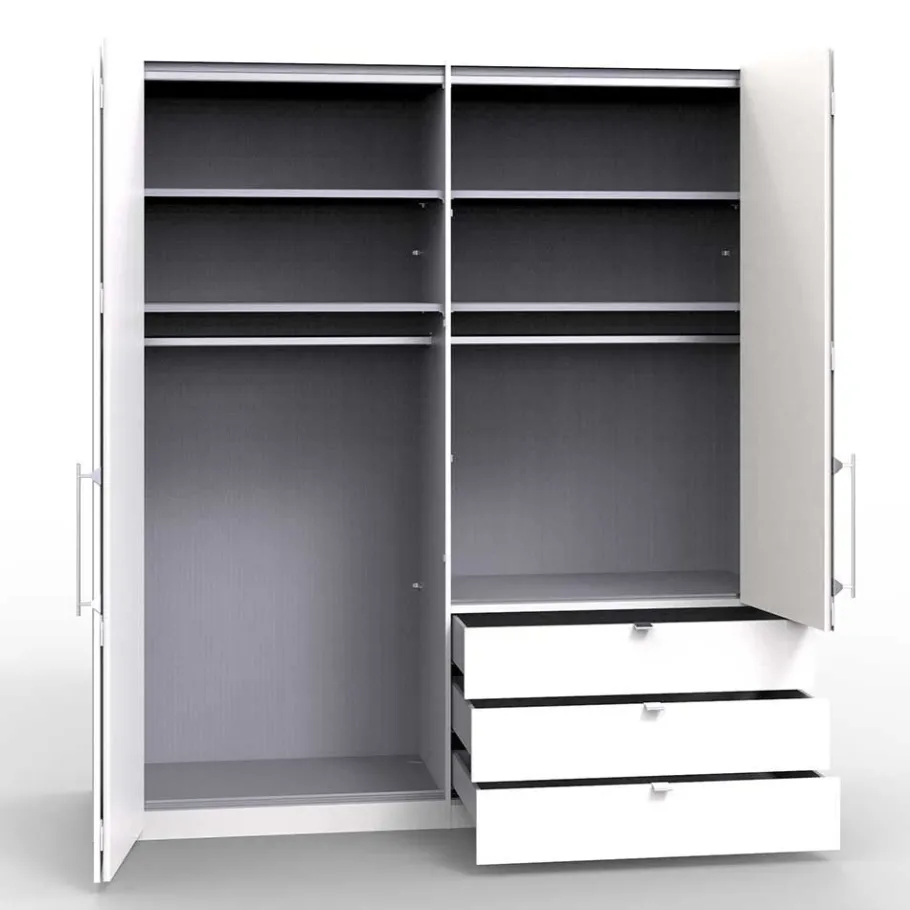 Wohnen Schlafzimmerschrank 2m mit 3 Schubladen - Tivierto