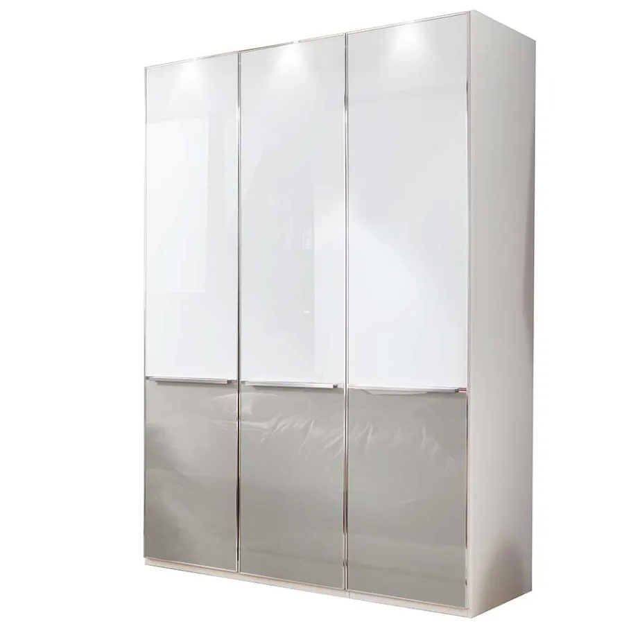 Discount Wohnen Schlafzimmer-Schrank mit Glas zweifarbig - Pascan