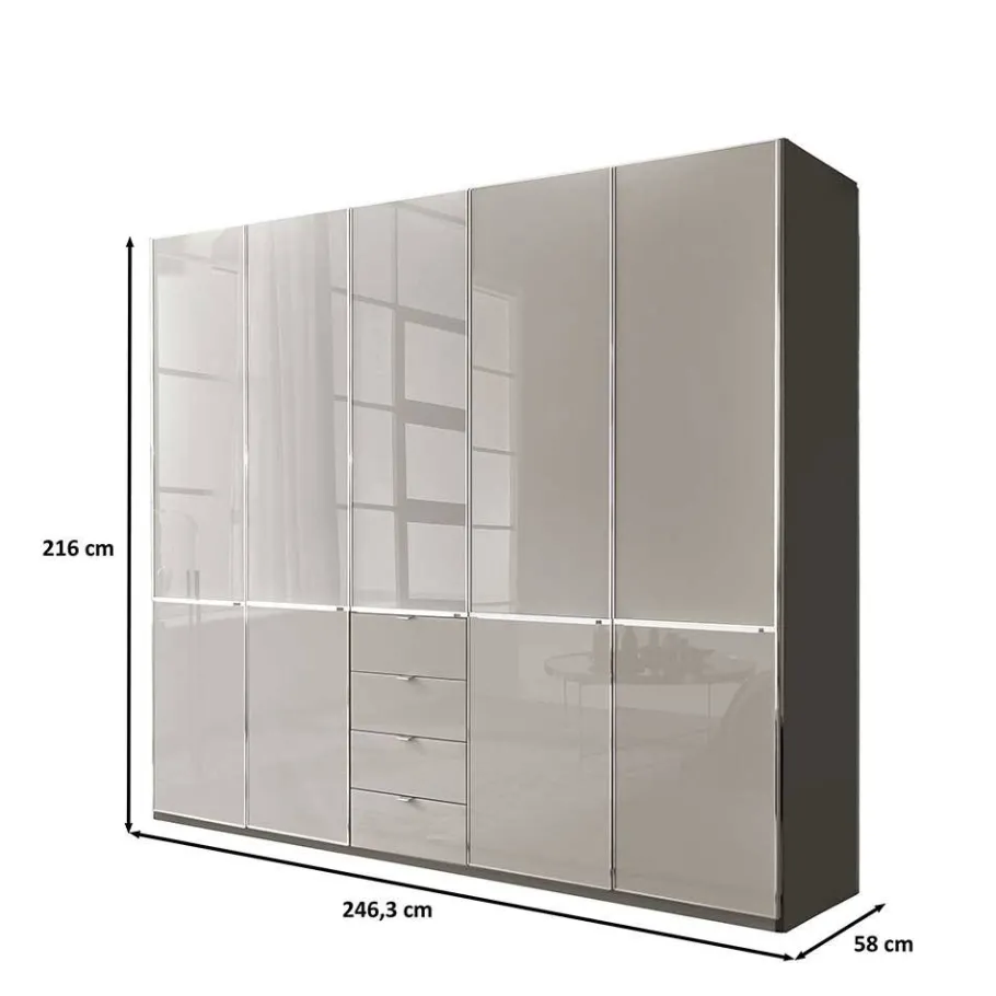 Hot Wohnen Schlafzimmerschrank 5-türig & 4 Schubladen - Korcula