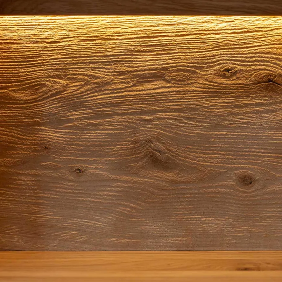 Clearance Wohnen Schmale Massivholz Vitrine mit LED Beleuchtung - Eribella