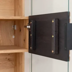 Clearance Wohnen Schmale Massivholz Vitrine mit LED Beleuchtung - Eribella