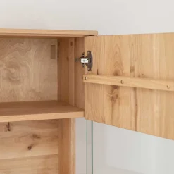 Clearance Wohnen Schmale Massivholz Vitrine mit LED Beleuchtung - Eribella