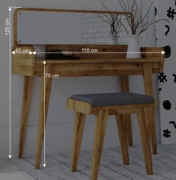 Clearance Wohnen Schminktisch & Hocker - moderner Retro Style - Hardus (zweiteilig)