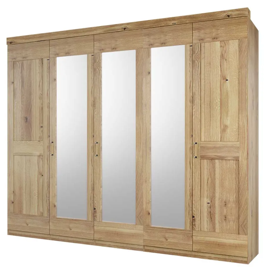 Clearance Wohnen Schrank fürs Schlafzimmer 5-türig - 3 Spiegel - Zamron