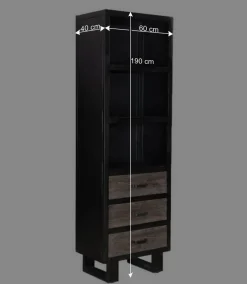 Wohnen Schrank mit drei Schubladen & drei Fächern - Vebugran