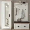 Outlet Wohnen Schrank mit Spiegeltür & Garderobe - Nedita (dreiteilig)