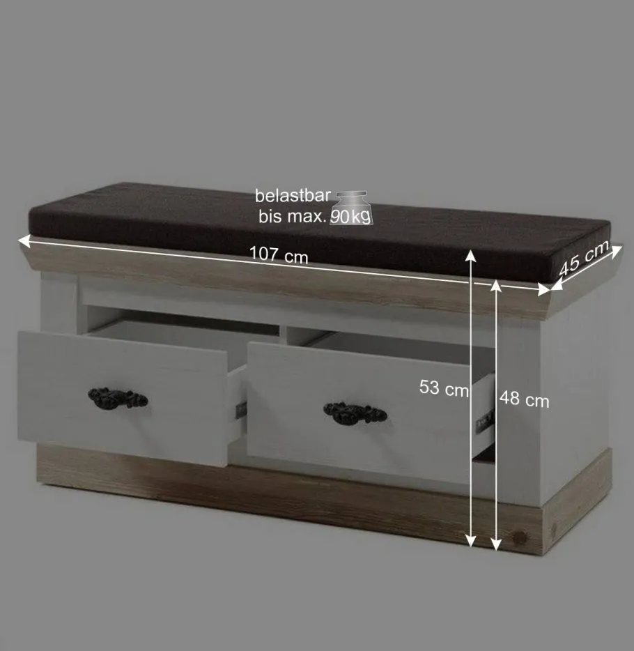 Outlet Wohnen Schrank mit Spiegeltür & Garderobe - Nedita (dreiteilig)