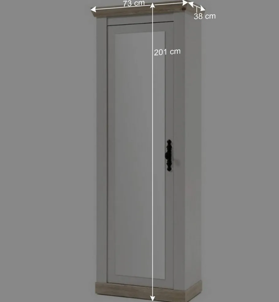 Outlet Wohnen Schrank mit Spiegeltür & Garderobe - Nedita (dreiteilig)